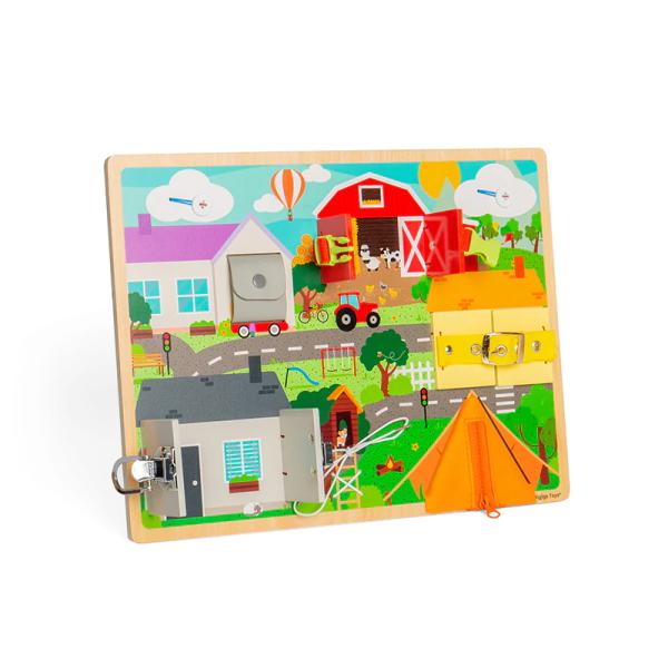 Bigjigs Toys Motorická deska každodenních dovedností (obrázek 3)