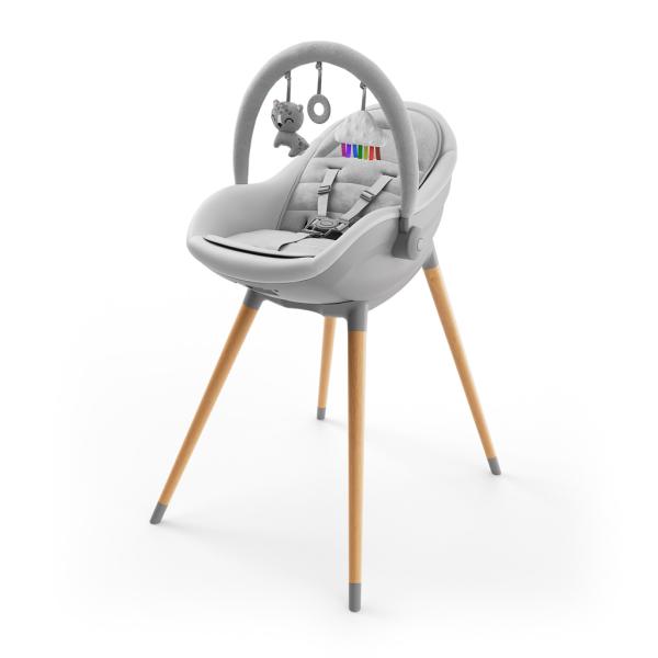 KINDERKRAFT Jídelní židlička a lehátko Fini Up 2v1 Grey