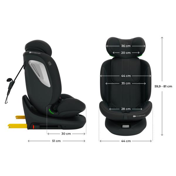 KINDERKRAFT Autosedačka i-Grow 2 Plus (40-150 cm) Černá (obrázek 11)