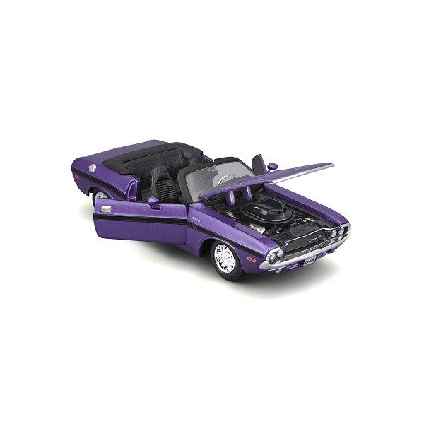 Maisto - 1970 Dodge Challenger R/T Convertible, kovový fialový, 1:24 (obrázek 3)