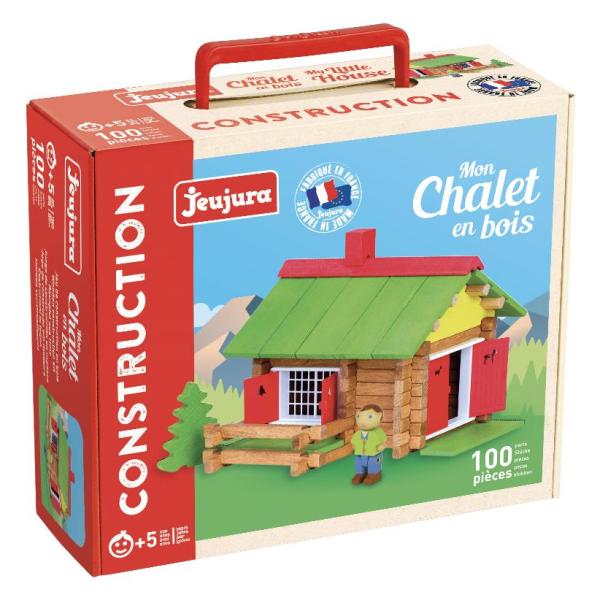 Jeujura Dřevěná stavebnice 100 dílů