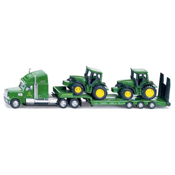 Siku Farmer - Tahač s podvalníkem a traktory John Deere, měřítko 1:87
