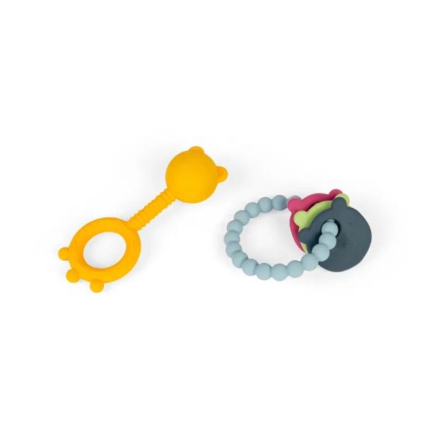 Bigjigs Toys Chrastítko a kousátko 2 v 1 a kousací kroužek Medvídek (obrázek 3)