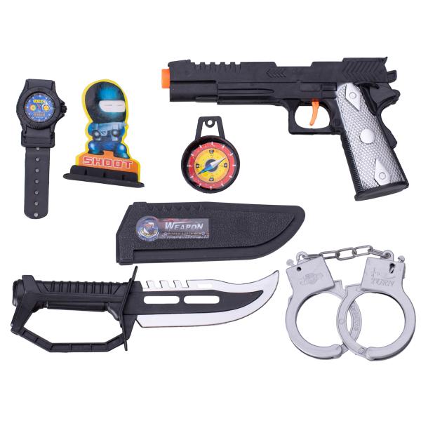 SWAT set - pistol with knife and accessories 6pcs on card