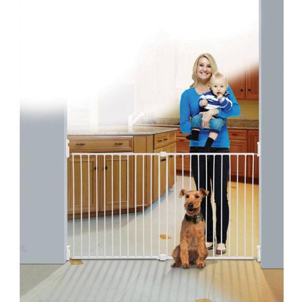 Dreambaby Zábrana bezpečnostní Broadway 2-panelová extra široká 76-134,5 cm bílá