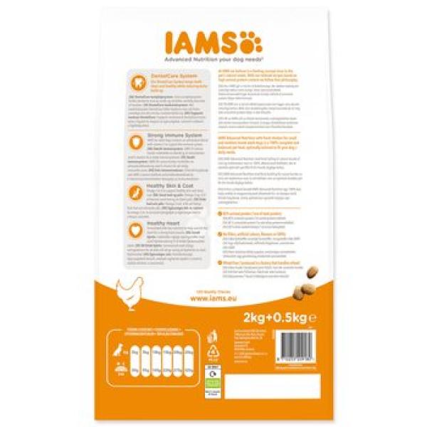 Krmivo IAMS Dog Adult Small & Medium Chicken 2kg + 500g ZDARMA (obrázek 4)