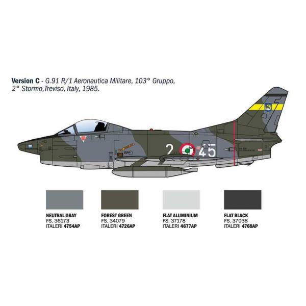 Model Kit letadlo 92645 - G.91 R1/R3 "Gina" (1:48) (obrázek 8)