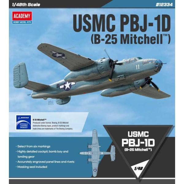 Model Kit letadlo 12334 - USMC PBJ-1D (B-25 Mitchell) (1:48)