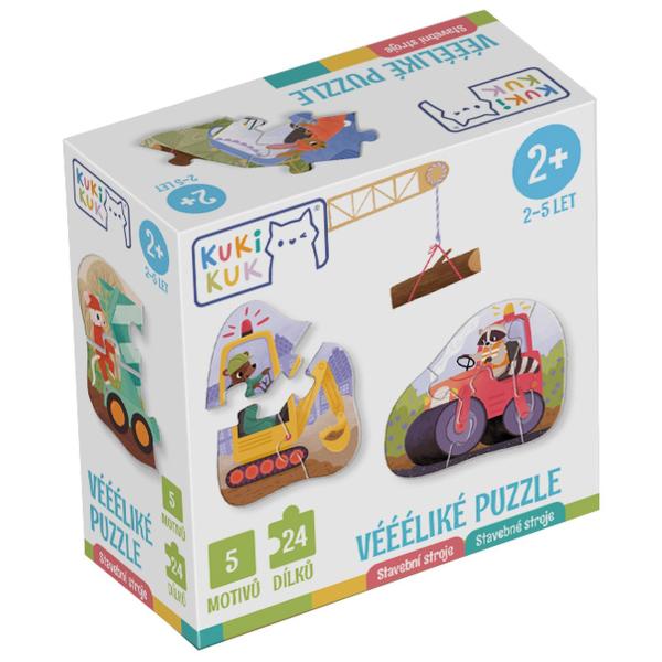 KukiKuk 80060 - Veľké puzzle Stavebné stroje