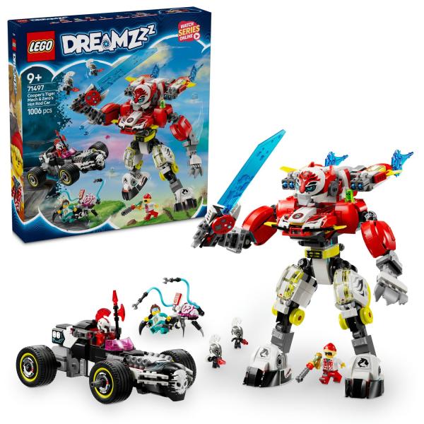 Lego Dreamzzz Mech Tigre Di Cooper E Bolide Di Zero, Gioco Di Ruolo Per Bambini E Bambine Da 9 Anni Con Veicoli Trasformabili Come Robot E Macchina Giocattolo, Idea Regalo Di Compleanno 71497-image