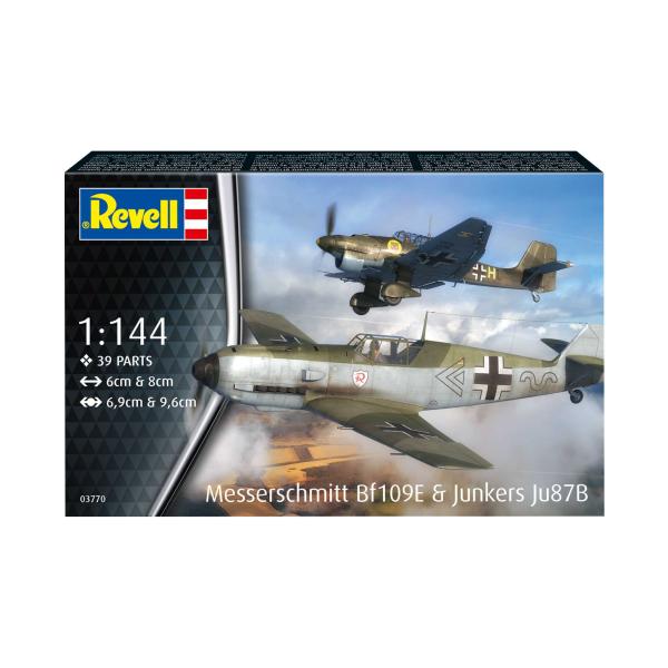 Plastic ModelKit letadlo 03770 – Messerschmitt Bf109E & Junkers Ju87B Stuka (1:144)