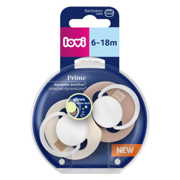 LOVI Dudlík svítící silikonový dynamický Prime 6-18m 2ks Ivory/Blush (obrázek 5)