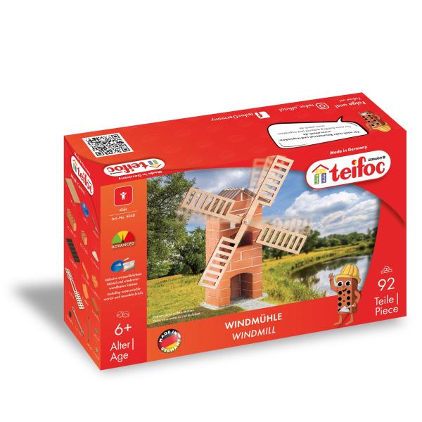 TEIFOC stavebnica Veterný mlýn 100 dielikov