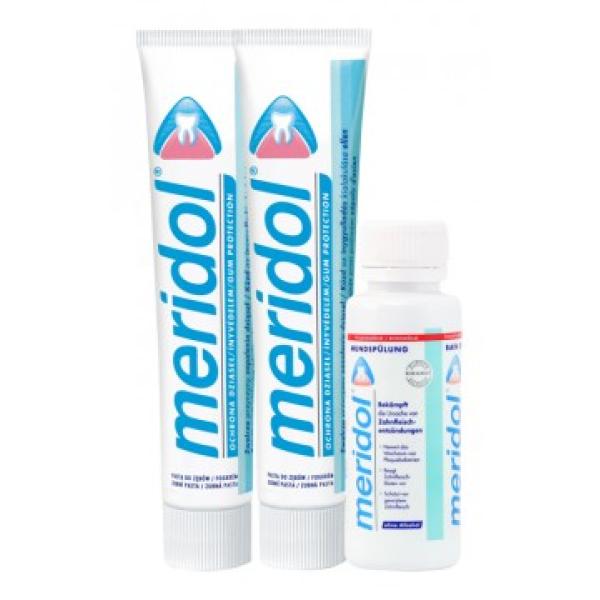 Meridol Duopack 2x75 ml zubní pasta + ústní voda 100 ml zdarma