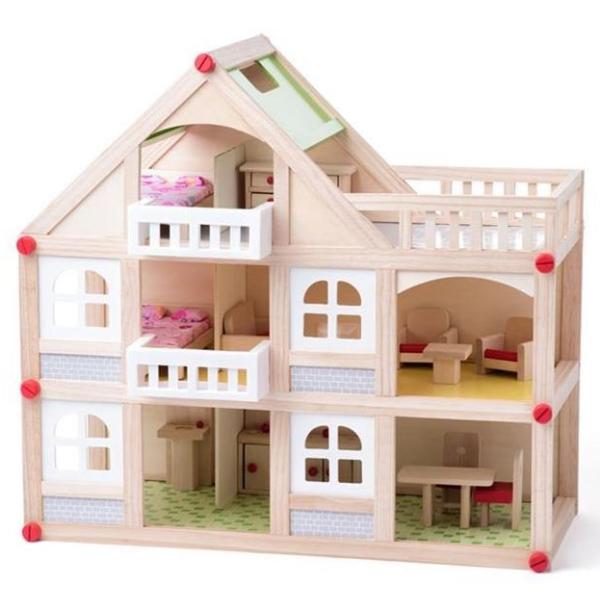 Woody Domček dvojposchodový s balkónom a príslušenstvom