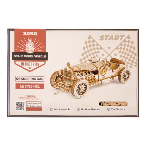 RoboTime dřevěné 3D puzzle Závodní auto (obrázek 6)