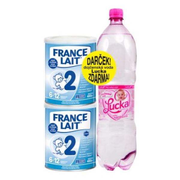 France Lait 2 následná mléčná kojenecká výživa od 6-12 měsíců 2x400g + Lucka 1,5L