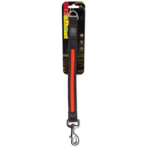 Vodítko Dog Fantasy USB LED nylonové přepínací svítící oranžové 2,5x39cm (obrázek 4)