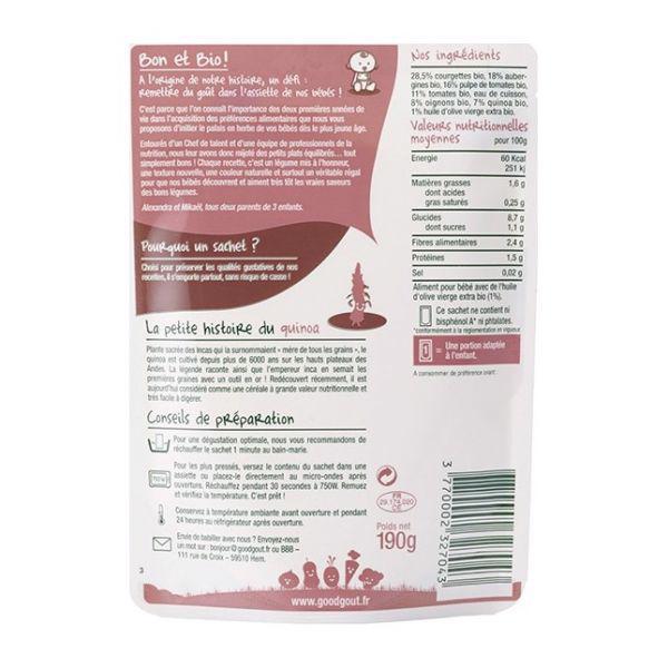 Příkrm zeleninový BIO Ratatouille s quinoou 190g Good Gout