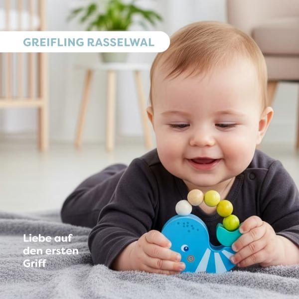 Haba Chrastítko a úchopová hračka Velryba