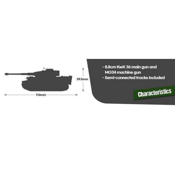 Model Kit tank 13431 – Německý Tiger I Verze Pozdní (1:72)