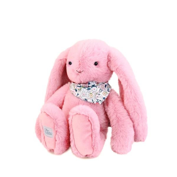Doudou Plyšový zajíček s šátkem růžový 35 cm (obrázek 3)