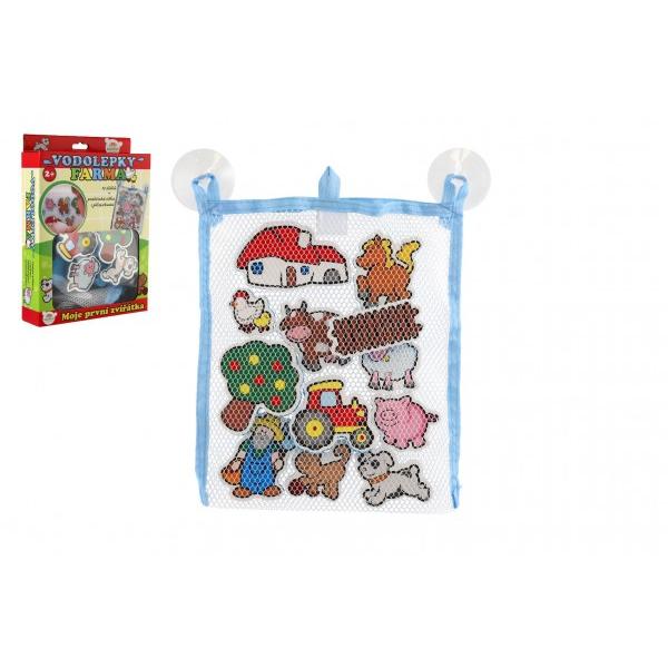 Vodolepky Moje první zvířátka farma pěnová sada se síťkou 12ks