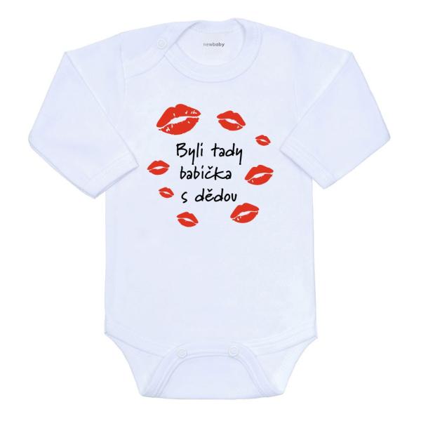 Dětské body s potiskem New Baby Byli tady babička s dědou 62 (3-6m)