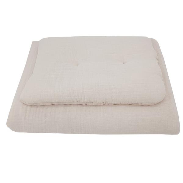 EKO Sada do postýlky 2-dílná mušelínová Beige 30×40 cm, 75×100 cm