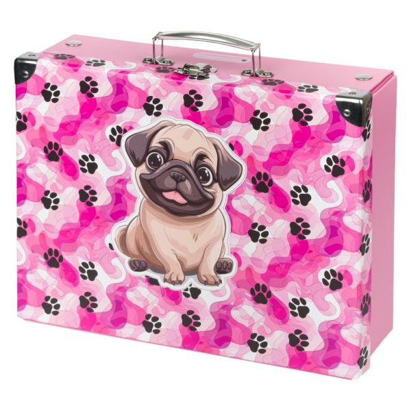 Baagl Valigia Per Bambini Per Giocattoli E Forniture Scolastiche, Valigetta Di Cartone, Valigetta Giocattolo, Valigetta Pieghevole, Custodia Pieghevole Con Manico In Metallo, 32.5 X 26 X 10.5 Cm-image