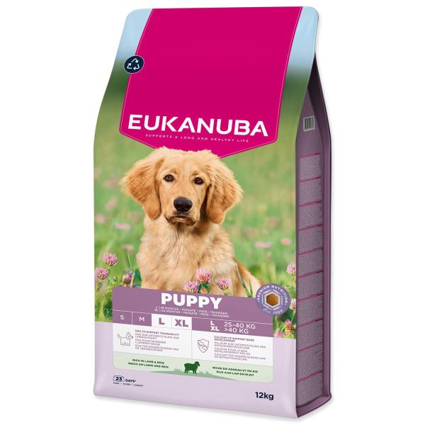Mangime EUKANUBA Puppy Large ricco di agnello 12 kg