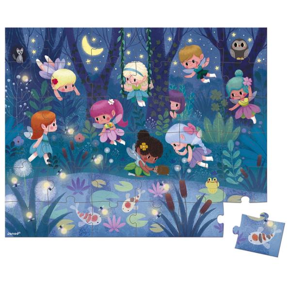 Janod Puzzle v kufříku Noční víly 36 ks