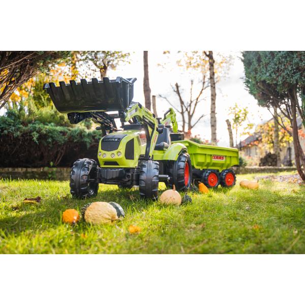 Falk Šlapací traktor 1010W Claas Axos s nakladačem, rýpadlem a vlečkou (obrázek 10)