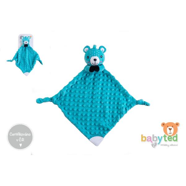 Medvídek babyted uspávač, kousátko, chrastítko plyš 25x25cm