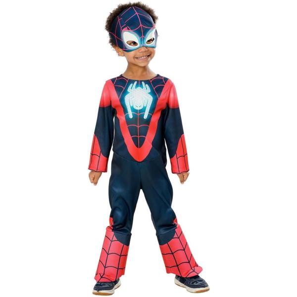 SPIDERMAN Miles Morales costume per bambini che si illumina al buio taglia XXS(98-104cm)