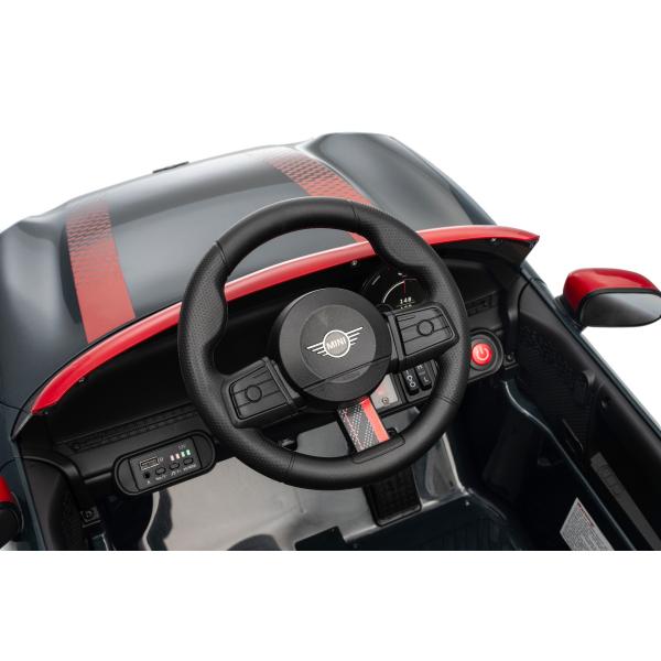 Elektrické autíčko BMW Mini Cooper 12V, černé, USB Vstup s Bluetooth připojením na MP3 Pr