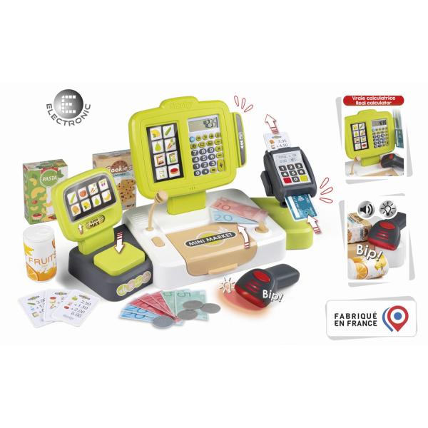 Smoby Pokladna elektronická s váhou zelenošedá