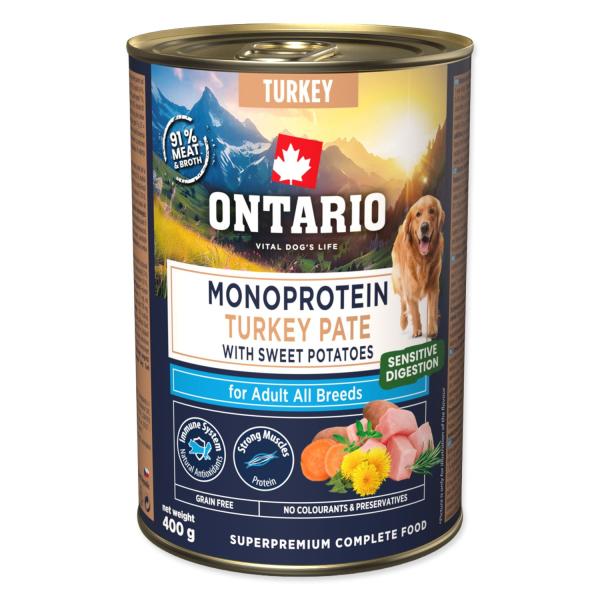 Konzerva Ontario Adult monoprotein krůtí paté s batáty 400g