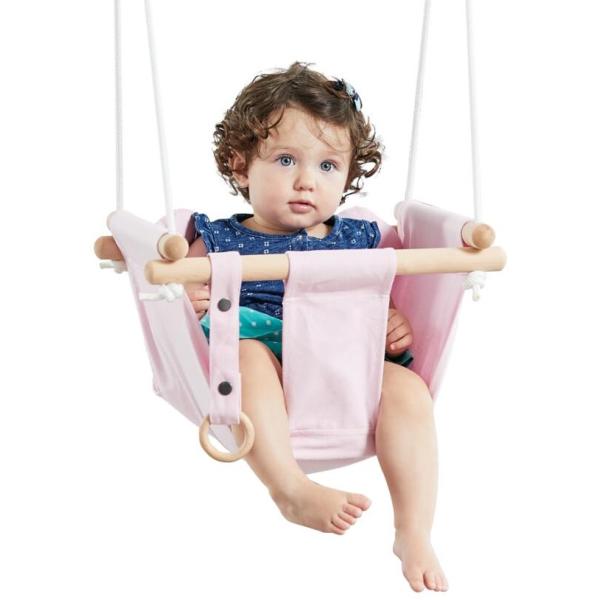 Detská textilná hojdačka 100% bavlna ružová