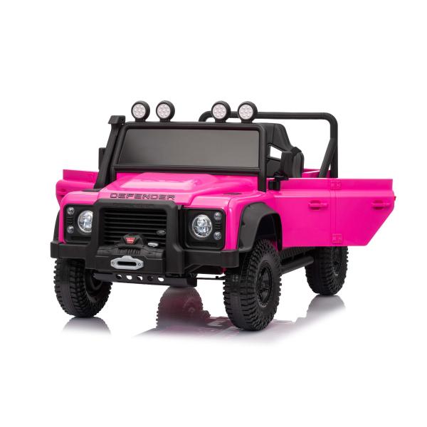 Elektrické autíčko Land Rover Defender 110 SVX 12V, růžové, 4X4 pohon, LED světla, přední
