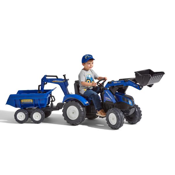 Falk Šlapací traktor 3090W New Holland T8 s nakladačem, rypadlem a maxi vlečkou (obrázek 4)