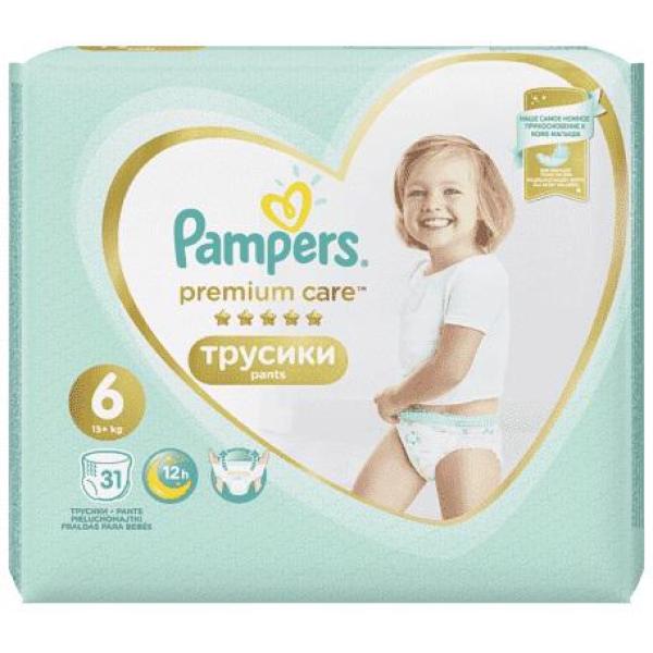 Nohavičky plienkové Premium Care Pants 6 EXTRA LARGE 16kg+ 31ks Pampers