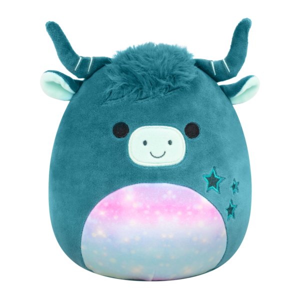 SQUISHMALLOWS Zelená horská kráva - Clark, 13 cm