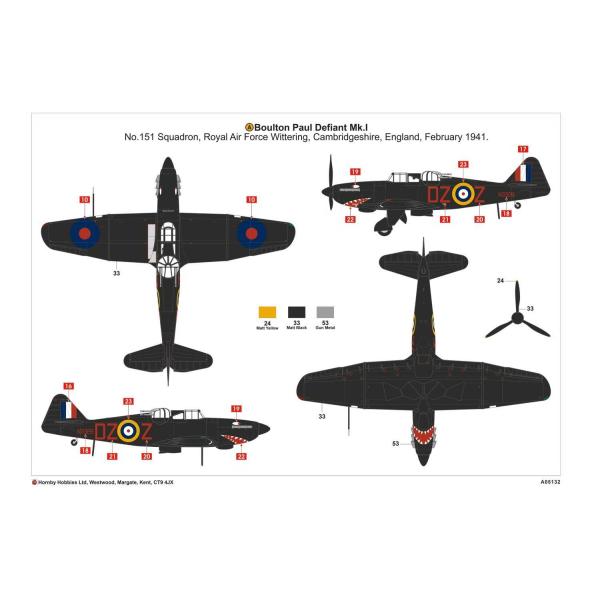 Classic Kit letadlo A05132 - Boulton Paul Defiant NF.1 (1:48) (obrázek 3)