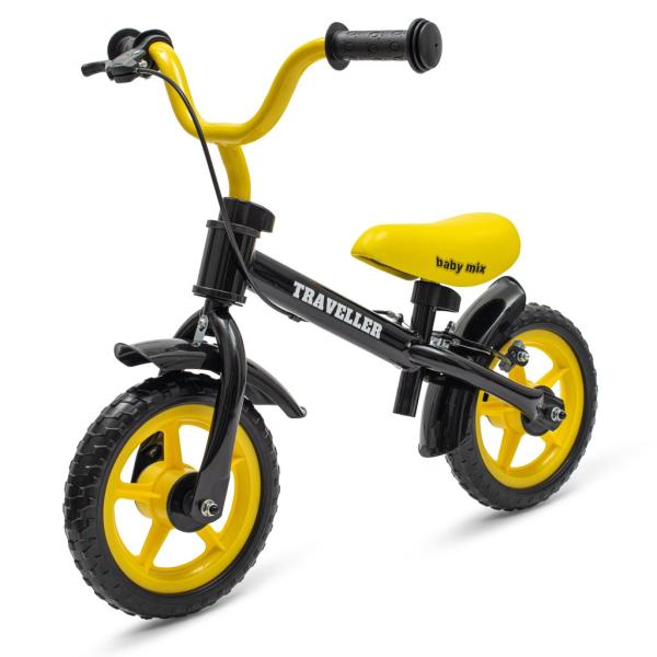 Dětský balanční bicykl s brzdou Baby Mix Traveller černý