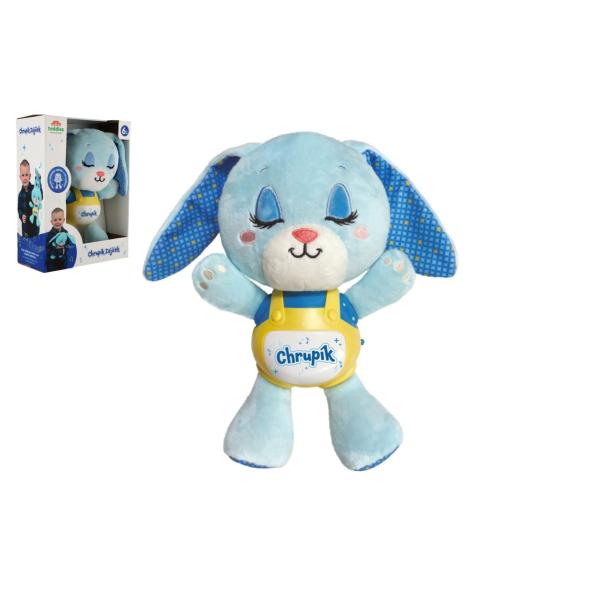 Zajíček Chrupík uspávač plyš/plast na baterie se zvukem se světlem