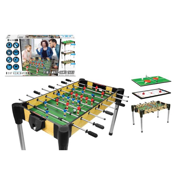 Herní stůl 3v1 – hokej, fotbal, kulečník 122 cm