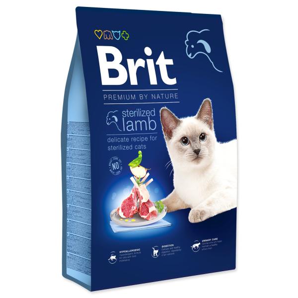 Krmivo Brit Premium by Nature Cat Sterilized Lamb 8kg