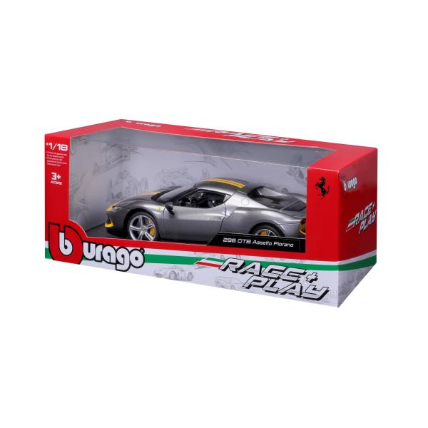 Bburago 1:18 Ferrari 296 GTB Assetto Fiorano – Šedá