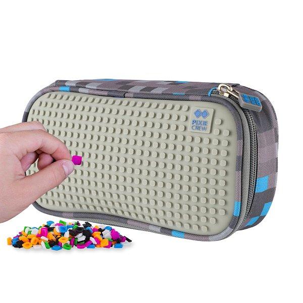 PIXIE CREW studentský peračník šedo-modrý